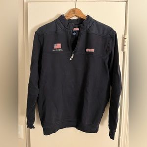 Vineyard Vines Navy Michigan Quarter Zip